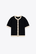 SHORT SLEEVE KNIT CARDIGAN