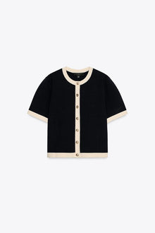 SHORT SLEEVE KNIT CARDIGAN